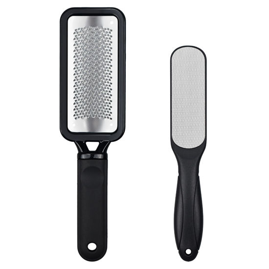 Picture of Foot Files Callus Remover 2 Pcs Stainless Steel Professional Pedicure Foot Rasp and Dual Sided Scrubber Foot Care Tools to Removes Hard Skin Corns for Dry and Wet Fee