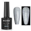 Picture of MIZHSE Reflective Glitter Gel Nail Polish, Silver Nail Gel Sparkly Shiny Gel Polish, Soak Off Nail Art Salon Varnish for Beginners Manicure DIY at Home