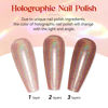 Picture of MIZHSE Holographic Nail Polish, Brown Glitter Nail Polish Air Dry Fast, 15 ml Fall Nails High Glossy Shimmer Nail Pigment Oil-based Laser Iridescent Nail Polish Chrome Nail Art Salon Manicure Home