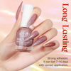 Picture of MIZHSE Holographic Nail Polish, Brown Glitter Nail Polish Air Dry Fast, 15 ml Fall Nails High Glossy Shimmer Nail Pigment Oil-based Laser Iridescent Nail Polish Chrome Nail Art Salon Manicure Home
