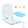 Picture of Kintion Rechargeable Pocket Mirror, Double Sided 1X/3X Magnification Compact Vanity Mirror, 3 Color Lights, Dimmable, Small Portable Wallet Mirror, Lighted Travel Mirror for Women Gifts, Blue