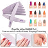 Picture of 80/80 Grit Nail Files (10 Pack), Emery Boards for Acrylic Nails and Gel Nails, Coarse Nail File Double Sided 80 Grits Emory Professional Nail Filers Reusable Washable Manicure Curved Gray