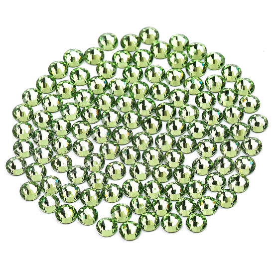 Picture of Novani Crystal Rhinestones, Flatback Loose Gemstones 288pcs Glass Rhinestones for Clothes Shoes Crafts Makeup Nail Art and DIY Decorations(SS30, Light Green)