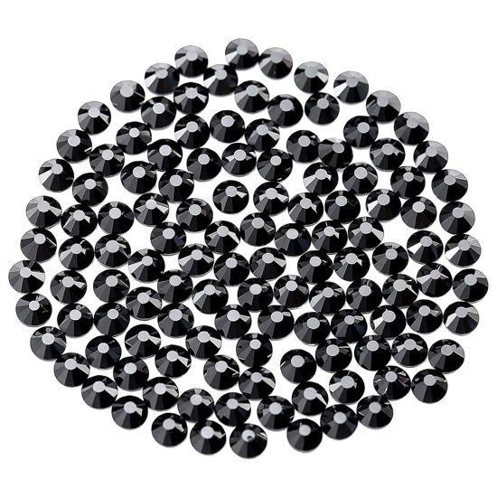 Picture of Novani Crystal Rhinestones, Flatback Loose Gemstones 288pcs Glass Rhinestones for Clothes Shoes Crafts Makeup Nail Art and DIY Decorations(SS34, Black)