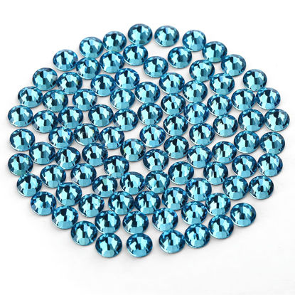 Picture of Novani Rhinestones 3000Pcs Flatback Crystal Round Loose Gemstones Glass Rhinestones for Crafts Makeup Nail Art Clothes Shoes DIY Decorations(SS6, 1.9-2.0mm,Aquamarine)