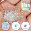 Picture of 5760 Pieces Flatback Rhinestones for Nails 1.2MM Nail Rhinestones Gems Jewels Diamond Glass Mini AB Crystal Gemstones Bling Stones for Crafts Makeup Face Eyes,Transparent AB