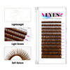 Picture of VEYES INC Colored Lash Extensions 03 05 07 15 C/D Curl 8-16mm Mixed Length Tray, Premium Individual Silk Eyelashes, Professional Supplies for Lash Techs (Light Brown 0.15 CC 8-16mm)