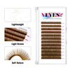 Picture of VEYES INC Colored Lash Extensions 03 05 07 15 C/D Curl 8-16mm Mixed Length Tray, Premium Individual Silk Eyelashes, Professional Supplies for Lash Techs (Light Brown 0.03 C 8-16mm)