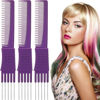 Picture of Leinuosen 3 Pack Carbon Lift Teasing Combs with Metal Prong, Hair Pick Comb for Women Hair Styling(Purple)