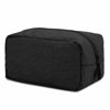 Picture of E-Tree Canvas Zippered Cosmetic Travel Bag, Makeup Carrying Case, Portable Daily Storage, Compliant Bag, Toiletry Carry Pouch, Pencil Case Makeup Brushes Bag Toiletry Bag,Black