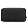 Picture of E-Tree Canvas Zippered Cosmetic Travel Bag, Makeup Carrying Case, Portable Daily Storage, Compliant Bag, Toiletry Carry Pouch, Pencil Case Makeup Brushes Bag Toiletry Bag,Black