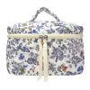 Picture of PAZIMIIK Cotton Makeup Bag for Women Large Quilted Travel Cosmetic Case Girls' Make Up Organizer,Leaf White