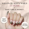 Picture of Harry Potter™ x Glamnetic Press On Nails - Parseltongue™ | Green Snake Graphic French Tip Short Almond False Nails, Reusable Stick On Fake Nails with Glue | Salon Quality | 15 Sizes - 30 Nail Kit