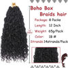 Picture of Beverlee Goddess Box Braids Crochet Hair 12 Inch Boho Box Braids 8 Packs Crochet Hair Bohemian Box Braids Crochet Braids Box Braids Curly Ends Messy Pre-looped Synthetic Curly Crochet Hair for Women