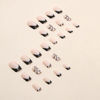 Picture of French Tip Press on Nails Short Square Fake Nails Black Acrylic Nails with White Heart Design Stick on Nails Artificial Full Cover Glossy Glue on Nails for Women Girls Valentine's Day Manicure 24pcs…