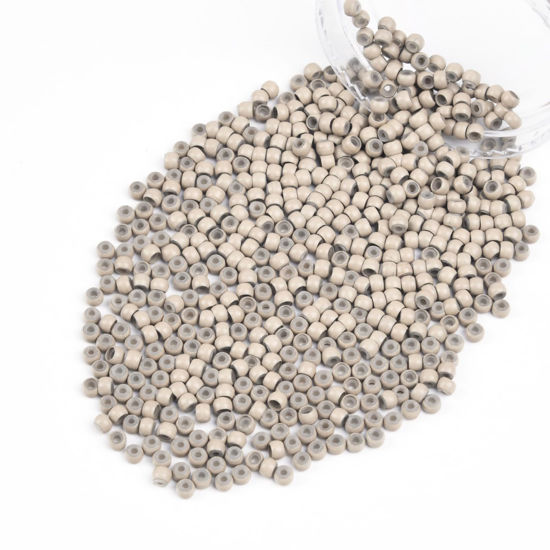 Picture of Vlasy 600Pcs Nano Ring Beads Silicone Lined Beads for Nano Ring Human Hair Extensions 7 Color Optional (Gray Blonde)
