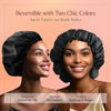 Picture of Silvr Bear Satin Sleep Bonnet for Women | Hair Sleep Bonnet| Great for Thick and Curly Hair | Reversible Black Satin Bonnet