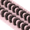 Picture of wiwoseo False Eyelashes Natural Wispy Faux Mink Lashes Natural Look Eyelashes Fluff Curly Crossing 16MM 3D Effect Eyelashes 10 Pairs Pack