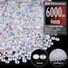 Picture of 6000pcs 4mm Resin Rhinestones Bulk, White AB Flatback Round Jelly Rhinestones Bedazzling Non Hotfix Crystal Gems Large Quantity Wholesale for DIY Crafts Clothes Bottles Tumblers Face Makeup Manicure