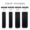 Picture of REECHO 18" Straight Long 4 PCS Set Thick Clip in on Hair Extensions Natural Black