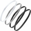 Picture of Bememo 4 Pieces Thick Non-Slip Elastic Sport Headbands Hair Headbands for Women and Men (Black, Gray, White)