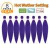 Picture of Purple Braiding Hair Pre Stretched 20 Inch 8 Packs Braiding Hair Extensions for Crochet Box Braids Twists Locs Hair Itch Free Soft Yaki Texture Hot Water Setting (20inch,#Purple)