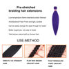 Picture of Purple Braiding Hair Pre Stretched 20 Inch 8 Packs Braiding Hair Extensions for Crochet Box Braids Twists Locs Hair Itch Free Soft Yaki Texture Hot Water Setting (20inch,#Purple)