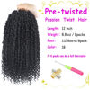 Picture of BILEAF Pre-twisted Passion Twist Crochet Hair for Women 8 Packs Curly Crochet Hair Pre Looped 12 Inch Ombre Passion Twist Hair, Short Passion Twists Hair Crochet Passion Twists Crochet Boho Braids 1B
