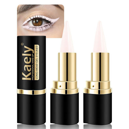 Picture of evpct 2Pcs Translucent White Gel Eyeliner Pencil Eye Black Face Paint Stick Makeup Set Waterproof Matte Cream Crayon Eyeliner Set Cat Eye Liners Eyeshadow Guide delineador de ojos contra el agua