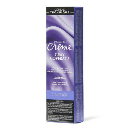 Picture of L'Oréal Technique Excellence Crème Permanent Hair Color | Long-Lasting Hair Dye | Rich Formula with No-Drip Application | Superb Gray Coverage | For All Hair Types | Natural Black
