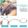 Picture of KELUBATU Hair Band, Metal Hair Bands for Men Women, Black Wavy Hair Bands, Spring Outdoor Sports Headbands, Unisex Hair Bands Accessories, Simple Elastic Headwear