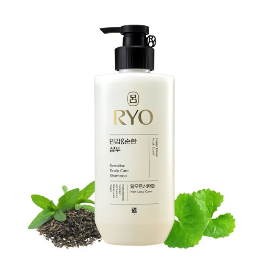 Picture of RYO Sensitive Scalp Care Shampoo with Korean Ginseng & Caffeine - Soothing and Relief for All Hair Type, Hair Loss Care, Dermatologist Tested, 16.2 Fl Oz.
