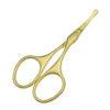 Picture of Motanar Multicolor Professional Grooming Scissors for Personal Care Facial Hair Removal and Ear Nose Eyebrow Trimming Stainless Steel Fine Straight Tip Scissors 3.9 Inch (Curved Safety Head Gold)
