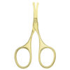 Picture of Motanar Multicolor Professional Grooming Scissors for Personal Care Facial Hair Removal and Ear Nose Eyebrow Trimming Stainless Steel Fine Straight Tip Scissors 3.9 Inch (Curved Safety Head Gold)