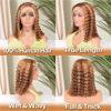 Picture of HIRIREMY Ombre Highlight Deep Wave Curly Bob Wigs Human Hair Pre Plucked Wear And Go Glueless 13x4 Hd Honey Blonde Highlight Lace Front Wig Human Hair For Black Women Wet And Wavy 4/27 14 Inch