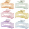 Picture of Sisiaipu 3.5 Inch Medium Hair Accessories - 6 Pack Square and Rectangle Banana Jaw Clips for Women and Girls - Ice Cream