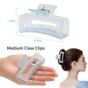 Picture of Sisiaipu 3.5 Inch Medium Hair Accessories - 6 Pack Square and Rectangle Banana Jaw Clips for Women and Girls - Ice Cream