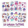 Picture of Savvi - 50 My Little Pony Temporary Tattoos: Skin-Safe Ink, Great for Birthday Parties, Gifts for Boys and Girls Ages 4-12+, Made in the USA [6 sheets, 50 count]