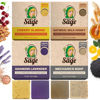 Picture of Age of Sage Moisturizing Cold Process Artisan Natural Bar Soap Gift Set for Women - 4pk Honey & Him Scent: Cherry Almond, Oatmeal Milk Honey, Oakmoss Lavender, & Mechanics Soap