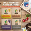 Picture of Age of Sage Moisturizing Cold Process Artisan Natural Bar Soap Gift Set for Women - 4pk Honey & Him Scent: Cherry Almond, Oatmeal Milk Honey, Oakmoss Lavender, & Mechanics Soap
