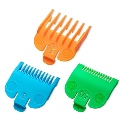 Picture of Clipper Guards Set Fits for Most Wahl Clippers and Babyliss FX870, Clipper Guides Replacement - Guard Number: #1/2, #1 and #1 1/2 (Length: 1/16 inch, 1/8 inch and 3/16 inch)