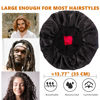 Picture of Bonnet for Men,Hair Bonnet for Sleeping,Double Layer Satin Bonnets for Black Women Curly Hair Braids,Reversible Sleep Cap (Large,Black/Burgundy)