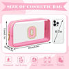 Picture of Personalized Initial Letter Clear Makeup Bag,Preppy Small Nylon&PVC Cosmetic Zipper Bag with Chenille Letter,Portable Beach Travel Skincare Toiletry Bag,Trendy Monogram Gift for Teen Girls Women,O