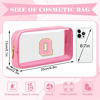 Picture of Personalized Initial Letter Clear Makeup Bag,Preppy Small Nylon&PVC Cosmetic Zipper Bag with Chenille Letter,Portable Beach Travel Skincare Toiletry Bag,Trendy Monogram Gift for Teen Girls Women,Q