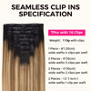 Picture of Lashey Seamless Hair Extensions Real Human Hair Clip ins 16 Inch 7pcs 110g Ombre Balayage Ash Brown to Honey Blonde with Dark Roots Hair Extensions Human Hair Straight Natural Hair for Women