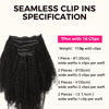 Picture of Lashey Seamless Clip in Hair Extensions Human Hair Afro Kinky Curly 7pcs 110g Hair Extension Clips for Black Women 14 Inch Natural Black