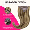 Picture of Lashey Clip in Hair Extensions With PU Weft 24 Inch 110g 7pcs Balayage Ash Brown to Honey Blonde Seamless Clip in Hair Extensions for Black Women Natural Long Straight Clip in Hair