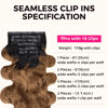 Picture of Lashey Seamless Clip in Hair Extensions Human Hair Ombre Natural Black to Medium Auburn 110g 7pcs 22 Inch Clip in Hair Extensions for Women Body Wave Remy Human Hair Extensions