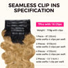 Picture of Lashey Seamless Clip in Hair Extensions Human Hair 110g 7pcs Ombre Natural Black to Honey Blonde Clip in Hair Extensions with PU Invisi Edge 20 Inch Body Wave Hair Extensions Real Human Hair