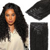 Picture of Lashey Hair Extensions Human Hair Clip in Extensions Kinky Curly 120g 7pcs Clip in Real Hair Extensions 18 Inch Natural Black Hair Extensions Real Human Hair for Black Women